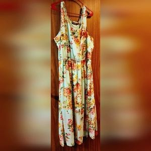 Mint green floral maxi